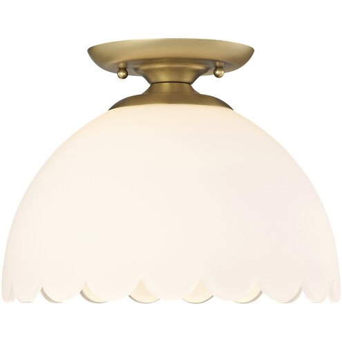 Dorinda 1 Light 12.25 inch Brushed Champagne Bronze Semi-Flush Ceiling Light